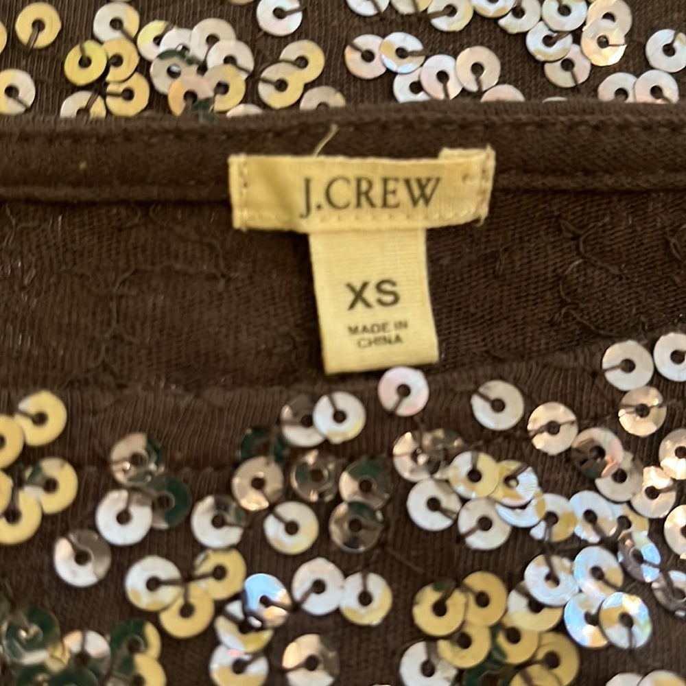 Jcrew, Extra, Small, Black And Silver Sequence Lo… - image 5